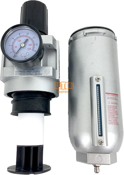 3/4" NPT SUPER DUTY Compressed Air In Line Filter Regulator Combo Piggyback - Image 5