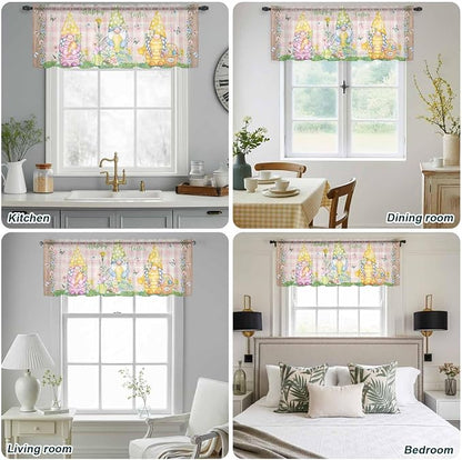 Happy Easter Sheer Valances for Windows 42"x18", Light Filtering Kitchen - Image 5