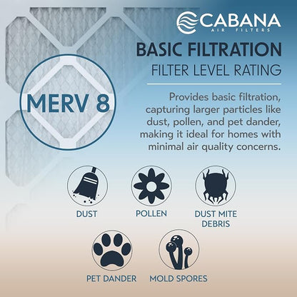 Cabana Filters 6-Pack 16x25x1 MERV 8 AC Furnace Air Filter - Image 4