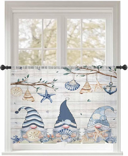 Sheer Curtains 54 Inch Length, Coastal Eucalyptus Semi Sheer Curtains Light by Unknown