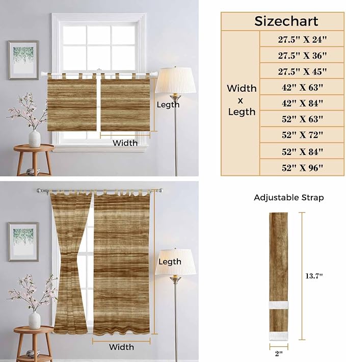 Vintage Western Living Room Curtains 96 Inch Length, Window Curtains Tab Top - Image 8