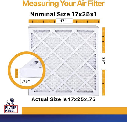Filter King 17x25x1 Air Filter | 6-PACK | MERV 13 HVAC Pleated A/C Furnace - Image 2