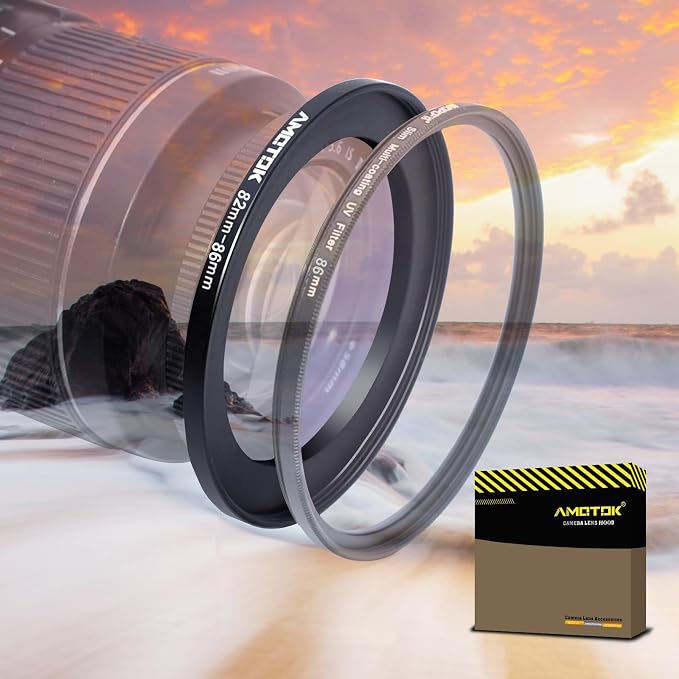 82mm Lens to 86mm Camera Lens Adapter, 82mm to 86mm Filter Step up Ring Adapter by AMOTOK
