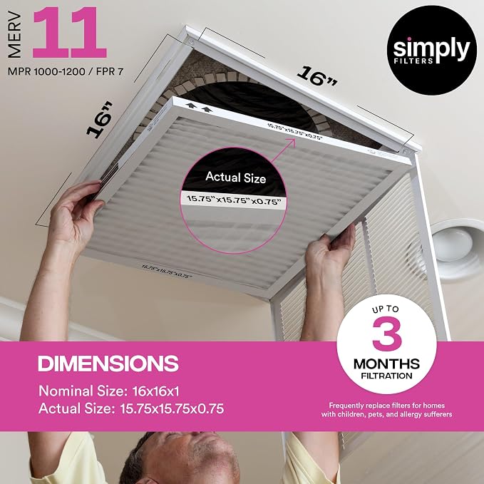 Simply 16x16x1 Air Filter, Merv 11, 12 Pack, - Image 3