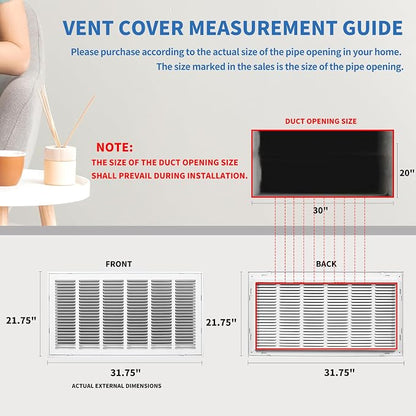 30x20 Return Air Grille, Return Air Vent Cover - Image 4