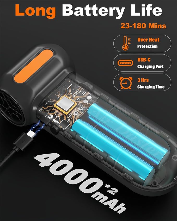 Powerful 2-in-1 Compressed Air Duster & Handheld Car Vacuum Cleaner - Image 4