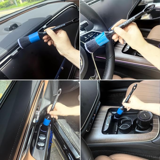 3pcs Car Detailing Brush Set-1pcs Boars Hair Car Detailing Brushes, Leather - Image 5