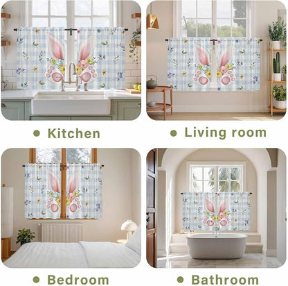 Easter Kitchen Curtains 54 Inch Long 2 Panel Set, Rod Pocket Window Curtains - Image 8