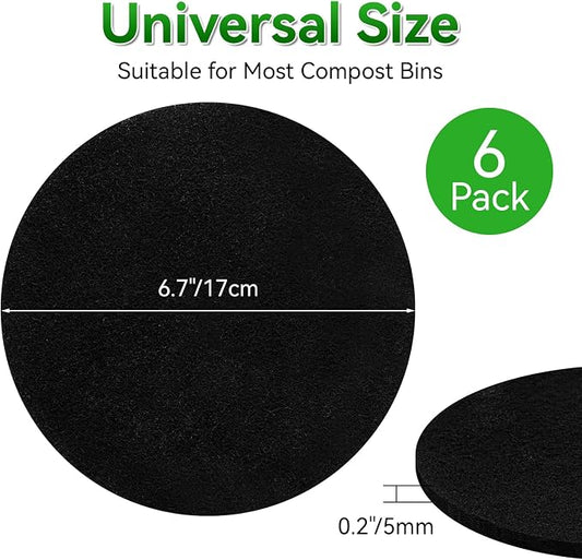 12 Pack Charcoal Filters for Compost Bucket, 6.7 Inch Compost Filters for - Image 2