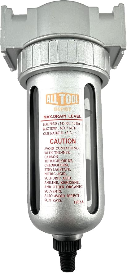 1/4" NPT MID FLOW Particulate Filter/Water Trap by AllToolDepot