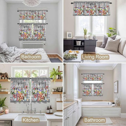 Spring Flowers Kitchen Curtains Set 3 Piece - Image 4