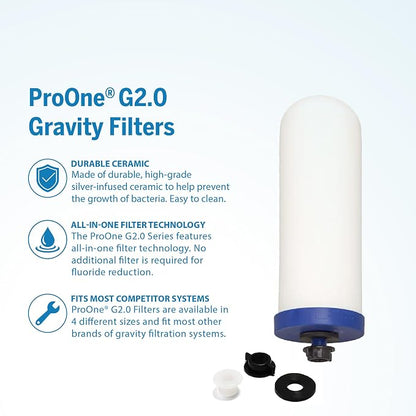 ProOne 9-Inch Gravity Water Filter Replacement G-Series 4-Pack - Image 2