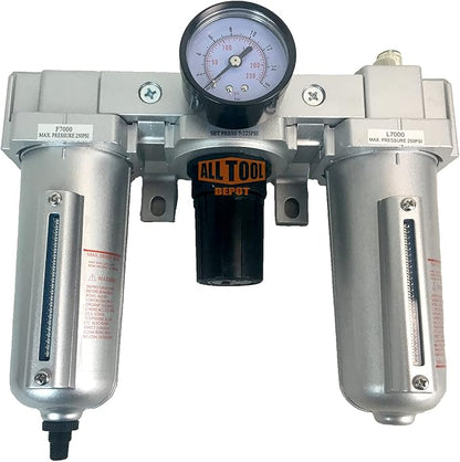 3/4" NPT HEAVY DUTY Compressed Air In Line Filter Regulator Lubricator Oiler by AllToolDepot