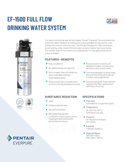 Pentair Everpure EF-1500 Quick-Change Filter Cartridge, NSF Certified to Reduce - Image 4