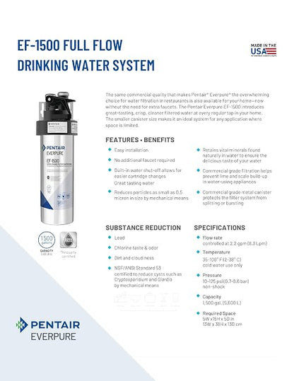 Pentair Everpure EF-1500 Quick-Change Filter Cartridge, NSF Certified to Reduce - Image 4