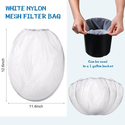 Boao 80 Pieces Paint Strainer Bags White Fine Mesh Filters Bag Bucket Elastic - Image 2
