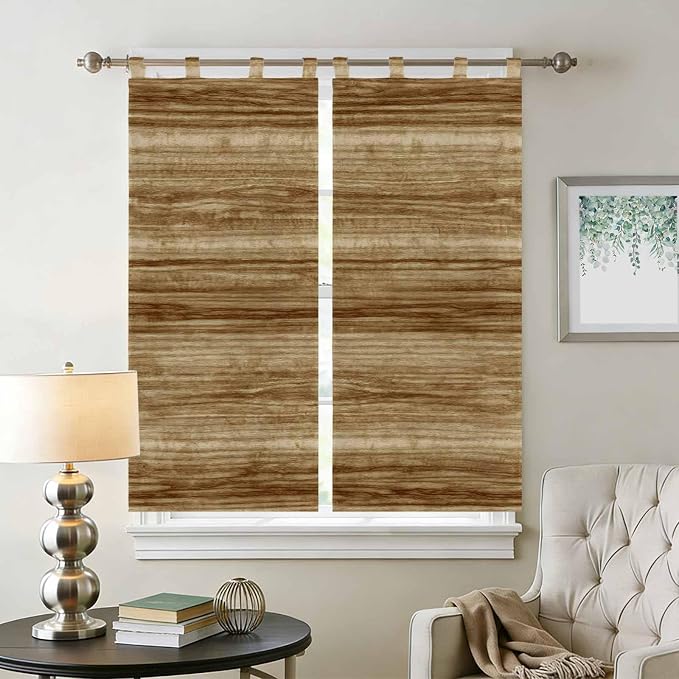 Vintage Western Bathroom Curtains 63 Inch Length, Window Curtains Tab Top - Image 2