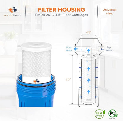 Aquaboon 4.5 x 20 Water Filter 5 Micron Carbon Block Water Filter Replacement - Image 2
