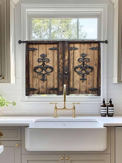 Sheer Curtains 54 Inch Length, Barn Door Semi Sheer Curtains Light Filtering - Image 3