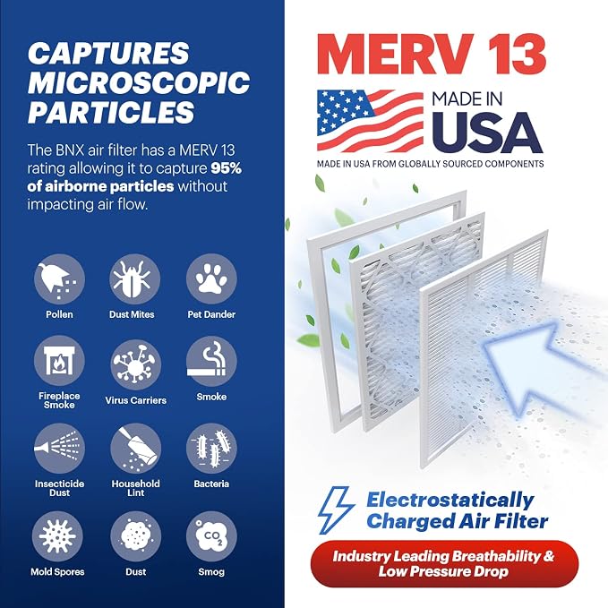 BNX TruFilter 16x25x1 Air Filter MERV 13 - Image 3
