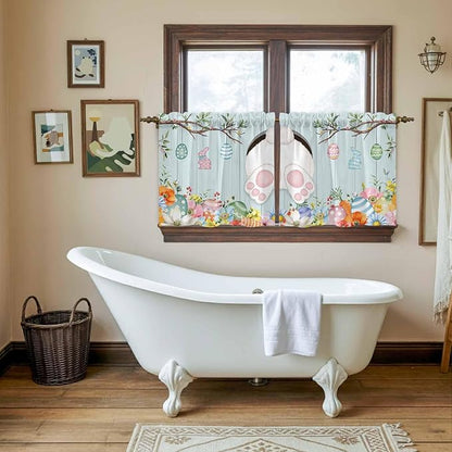 Easter Bunny Kitchen Tier Curtains 36 Inch Long 2 Panel Set, Rod Pocket Half - Image 5