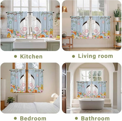 Easter Kitchen Curtains 54 Inch Long 2 Panel Set, Rod Pocket Window Curtains - Image 8