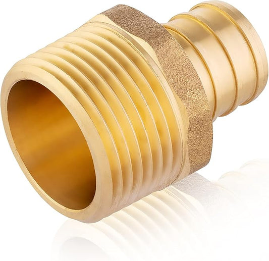 100 PCS EFIELD Pex Barb Crimp Brass Fittings 1/2 inch x 1/2 inch NPT Male by EFIELDPEXTUBING