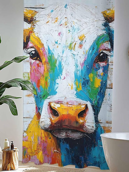 Sheer Curtains 108 Inches Long, Funny Colorful Cow Semi Sheer Curtains Light - Image 4