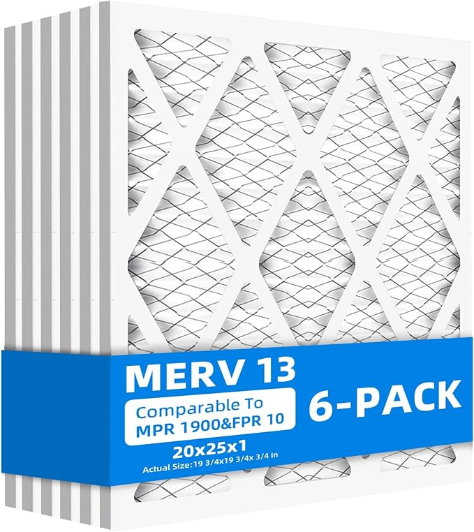 20x25x1 Furnace Air Filters, MPR 1900 & FPR 10, MERV 13 Pleated Air Filter by Chenzhit