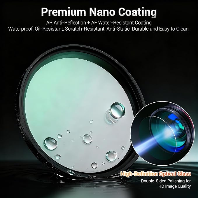 55mm Black Diffusion 1/4 & Reflectivity CPL 2 in-1 Filter - Image 7
