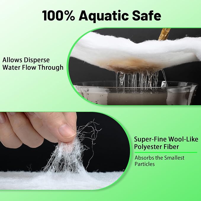 hygger 3/4'' Thick Aquarium Filter Floss 12"x 86" Poly Fiber Fish Tank Filter - Image 3