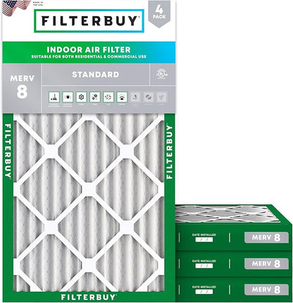 Filterbuy 18x30x2 Air Filter MERV 8 Essential Dust & Allergy Defense, by Filterbuy