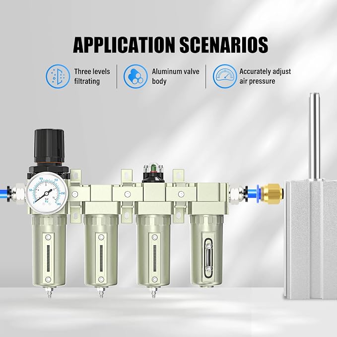 1/2" NPT Heavy Duty Industrial Grade 4 Stage Air Drying System, Coalescing - Image 7