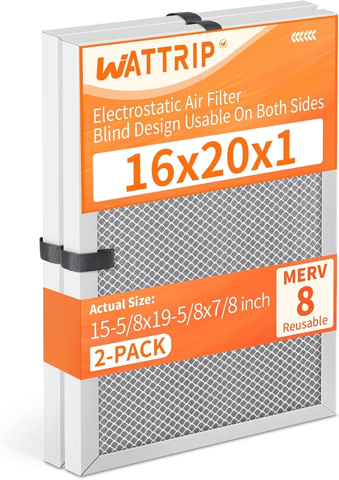 2-Pack 16x20x1 MERV 8 Reusable & Washable Electrostatic Air Filters by BreatheSmartLiveClean