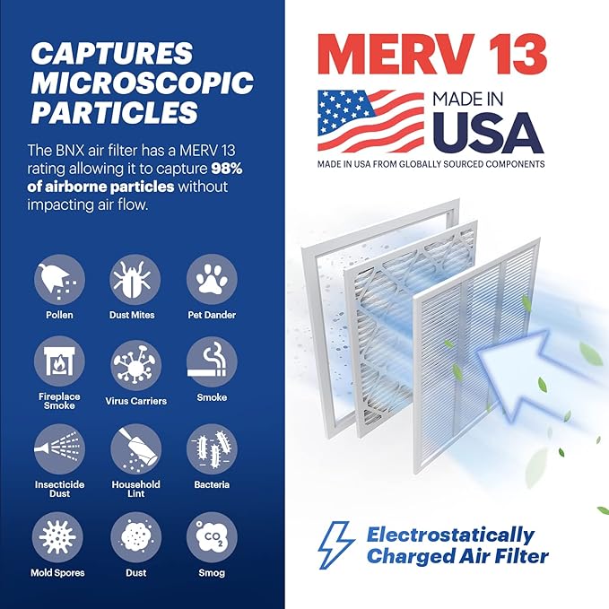 BNX TruFilter 16x20x1 Air Filter MERV 13 - Image 3