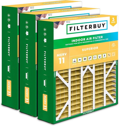 Filterbuy 20x25x6 Air Filter MERV 11 Superior Pet & Allergy Defense, Pleated by Filterbuy