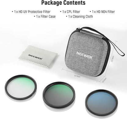 NEEWER 62mm UV/CPL/ND Lens Filter Kit - Image 8
