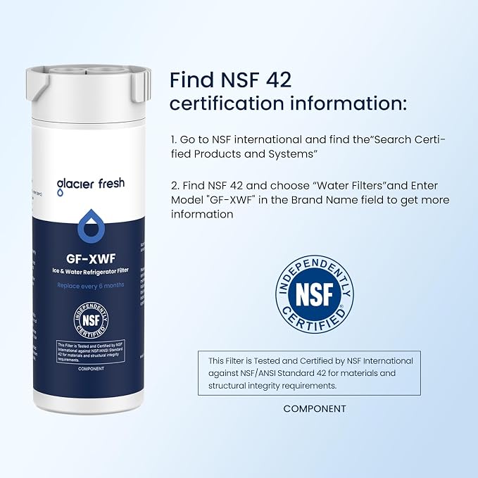 GLACIER FRESH XWF Replacement for GE XWF Refrigerator Water Filter Pack of 4 - Image 6