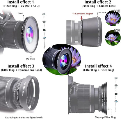 48mm Lens to 52mm Camera Lens Adapter, 48mm to 52mm Filter Step up Ring Adapter - Image 6
