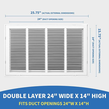 24 x 14 Return Air Grille, Return Air Vent Cover - Image 2