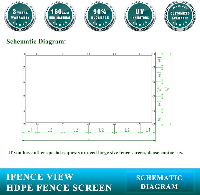 Ifenceview 6'x1' to 6'x50' Brown Shade Cloth/Fence Privacy Screen Fabric Mesh - Image 6