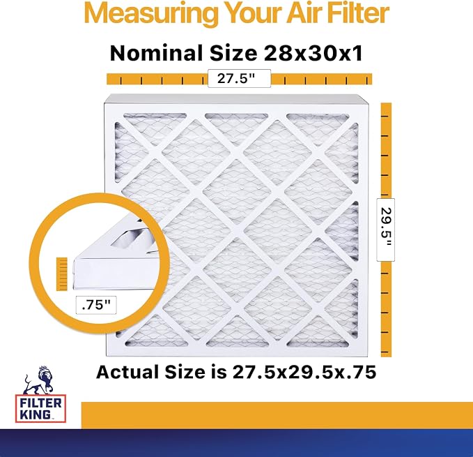 Filter King 28x30x1 Air Filter | 6-PACK | MERV 13 HVAC Pleated A/C Furnace - Image 2