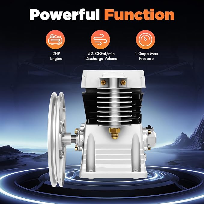 Air Compressor Pump Head, 2HP Air Compressor Pump-Head, 1500W Portable - Image 2