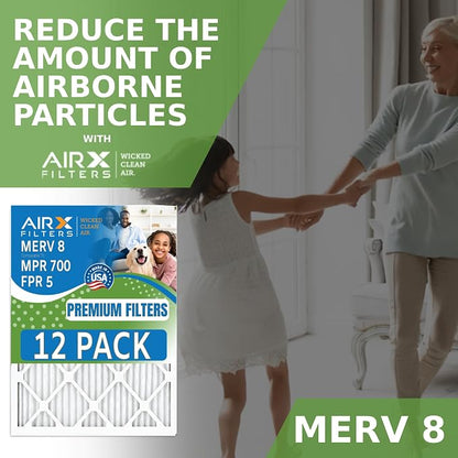 16x25x2 Air Filter MERV 8 Rating, 12 Pack of Furnace Filters Comparable to MPR - Image 4