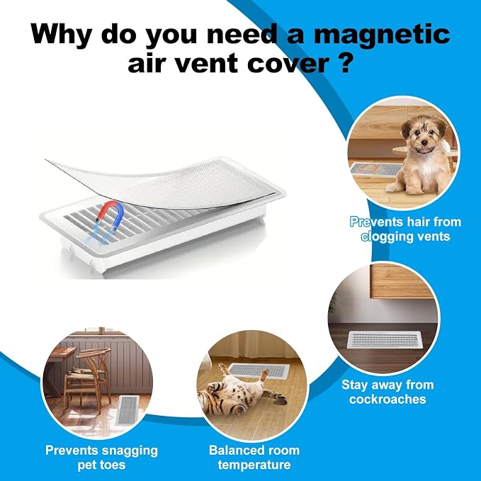 6-Pack White Magnetic Vent Covers 5.5x12 Inch - Image 3