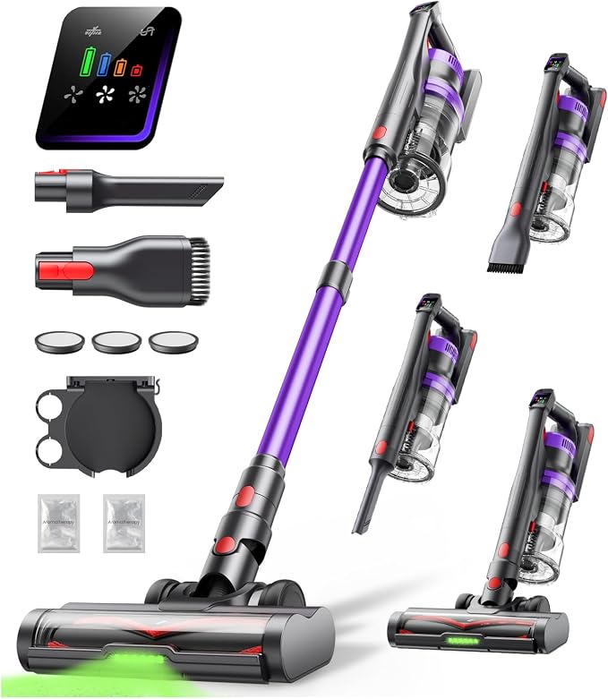 Cordless Vacuum Cleaner 600W 50KPA Powerful Suction 65 Mins Stick Handheld by Powerffy
