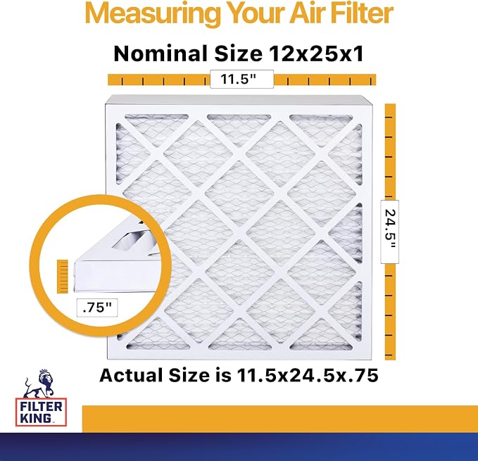 Filter King 12x25x1 Air Filter | 4-PACK | MERV 13 HVAC Pleated A/C Furnace - Image 2