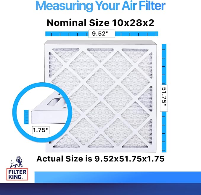 Filter King 10x28x2 Air Filter | 12-PACK | MERV 8 HVAC Pleated A/C Furnace - Image 2