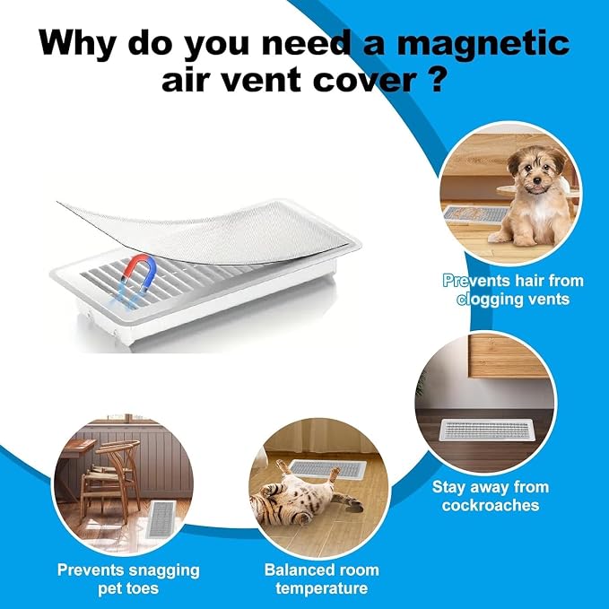 6-Pack White Magnetic Vent Covers 5x11 Inch - Image 4