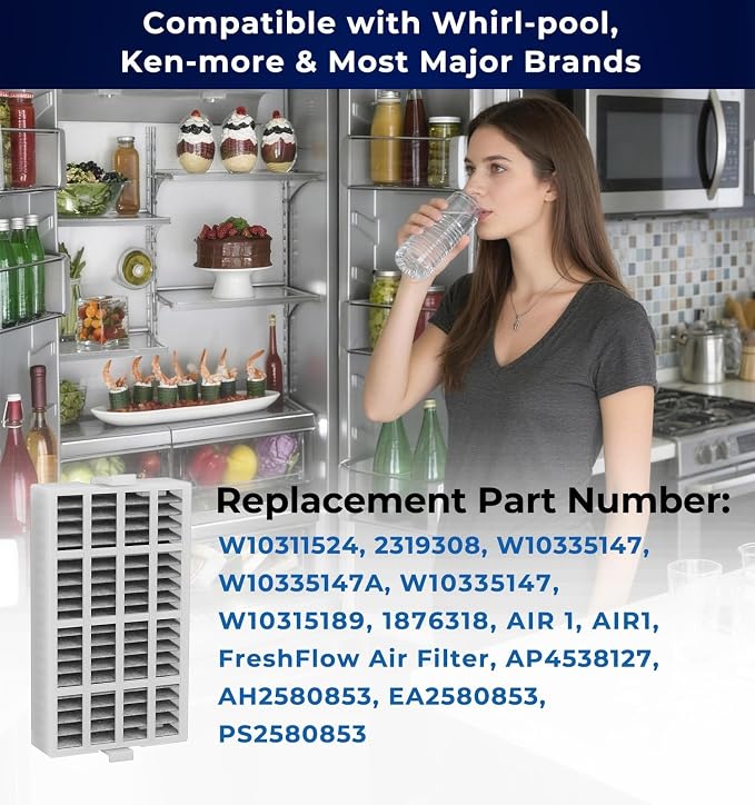 4 PACK W10311524 Refrigerator Air Filter Replacement Compatible - Image 7